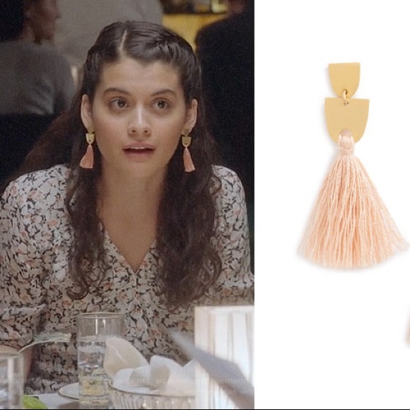 Stylish Pink Tassels Drop Earrings Silver Posts - Picture 4 of 4